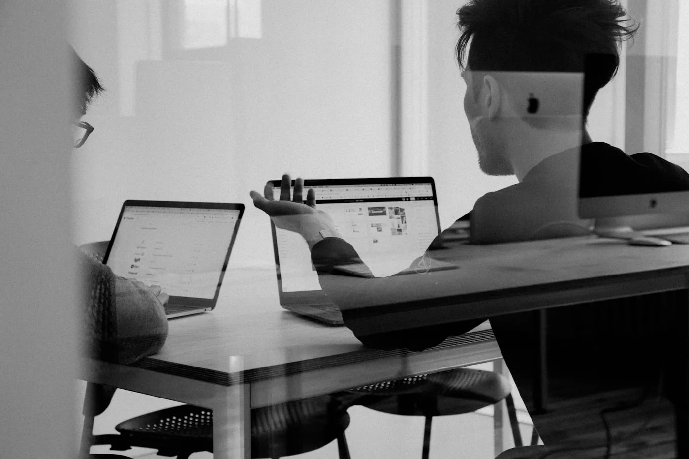 Business team reviewing conversion metrics on a website