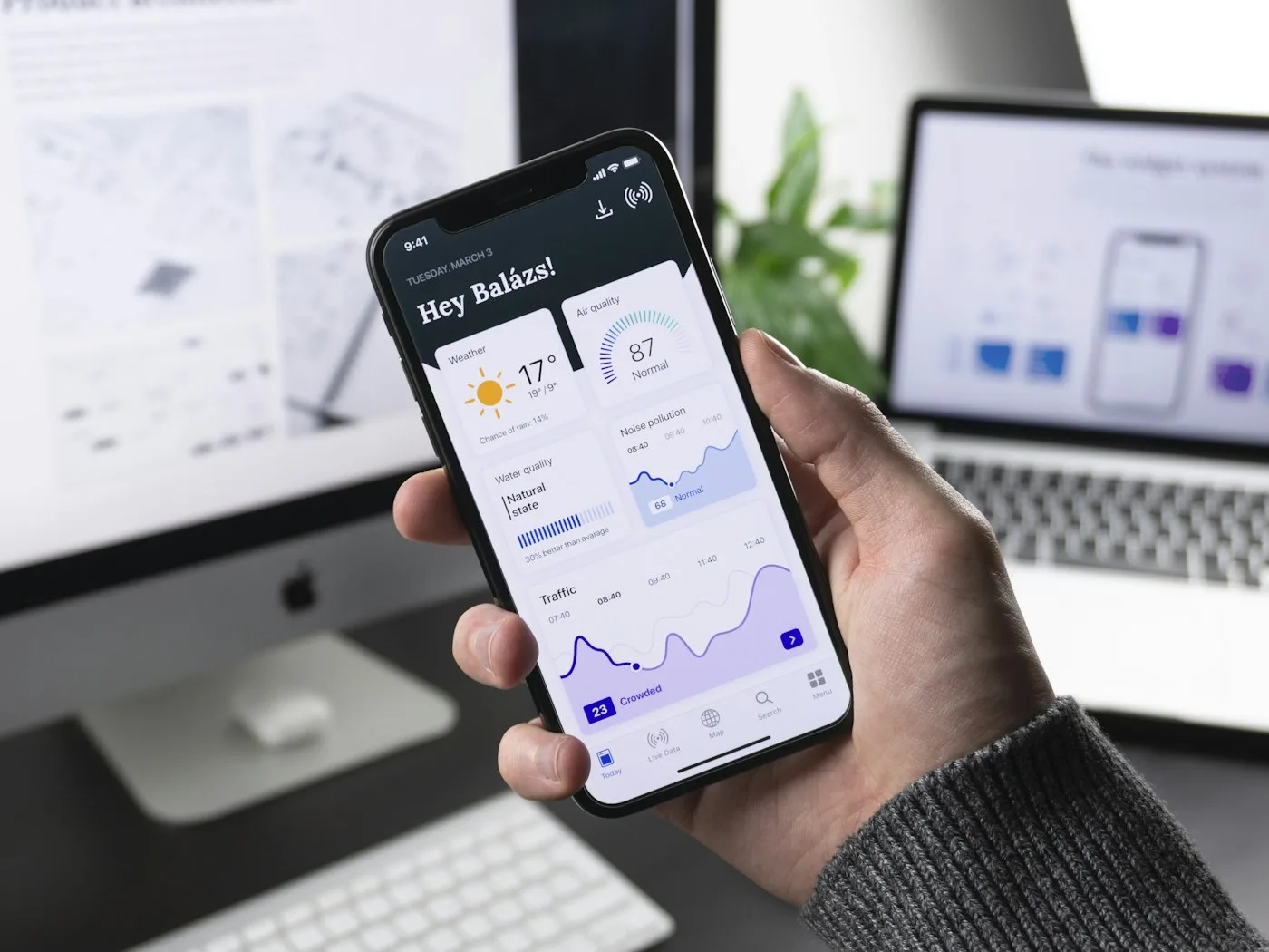 Smartphone showing a mobile-first website layout
